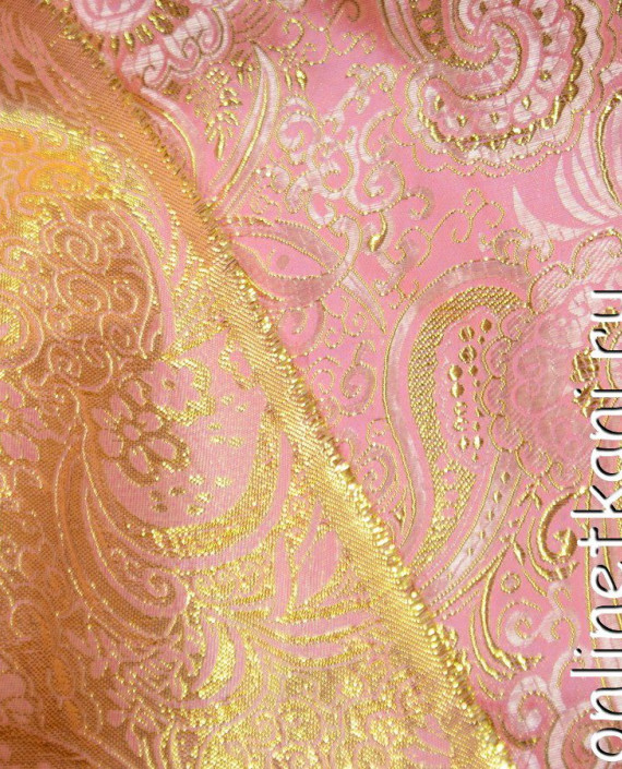 Ткань Парча 088 цвет розовый абстрактный картинка 1