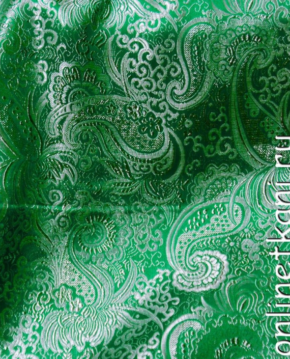 Ткань Парча 090 цвет зеленый абстрактный картинка