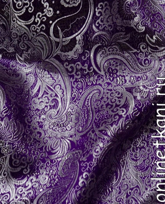 Ткань Парча 091 цвет фиолетовый абстрактный картинка