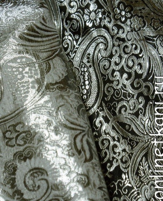 Ткань Парча 095 цвет серебро абстрактный картинка 1