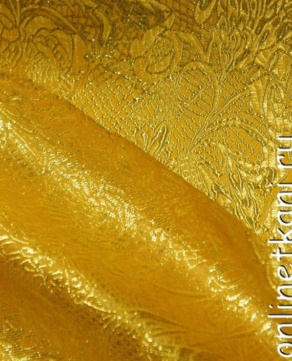 Ткань Парча 100 цвет золотой абстрактный картинка 1