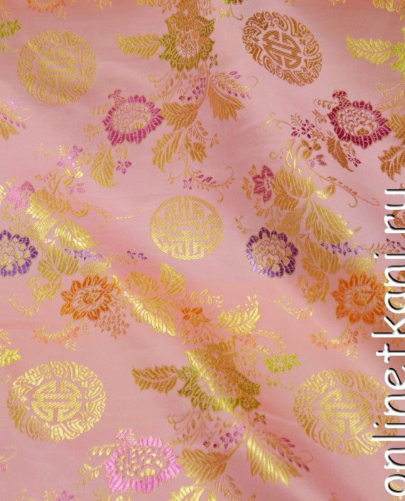 Ткань Китайский Шелк 0102 цвет розовый цветочный картинка