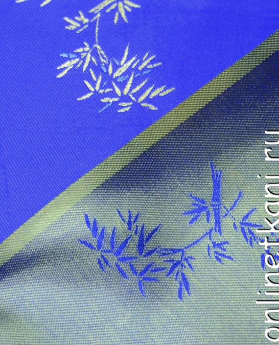 Ткань Китайский Шелк 0111 цвет синий цветочный картинка 2