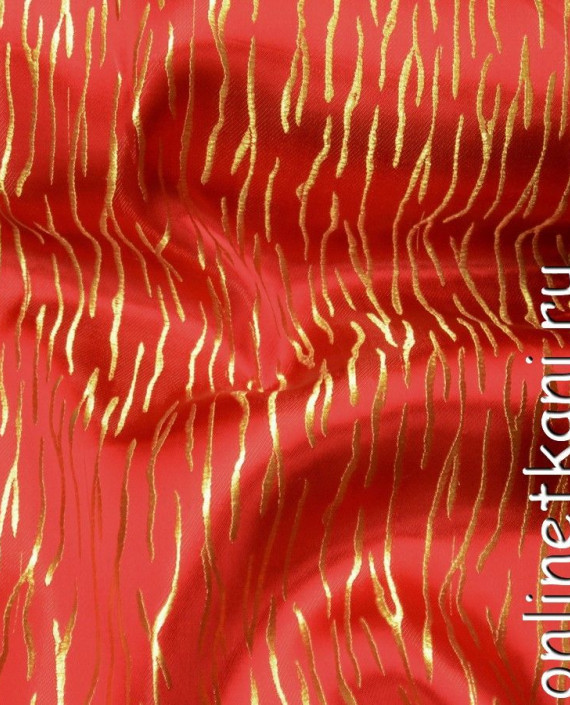 Ткань Китайский Шелк 0119 цвет красный анималистический картинка