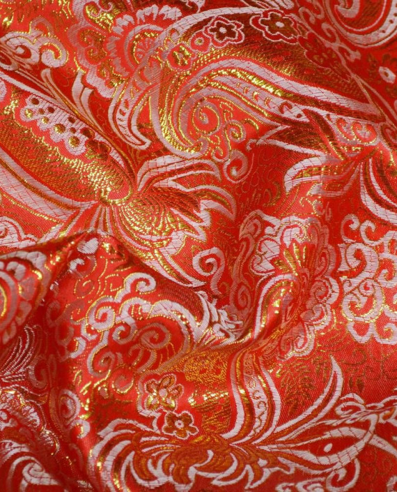 Ткань Парча 104 цвет красный абстрактный картинка