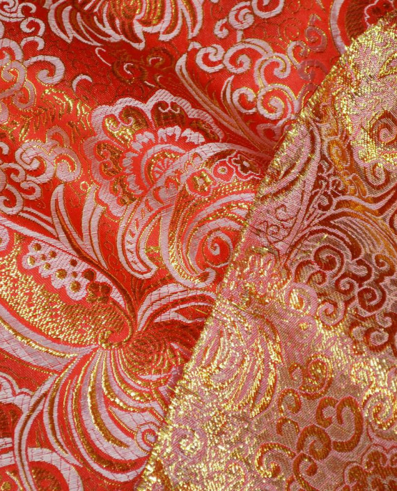 Ткань Парча 104 цвет красный абстрактный картинка 1