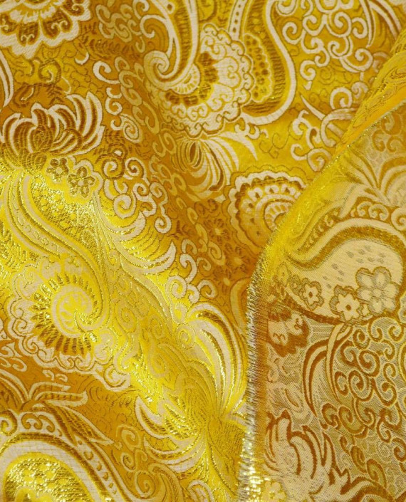 Ткань Парча 105 цвет золотой абстрактный картинка 2