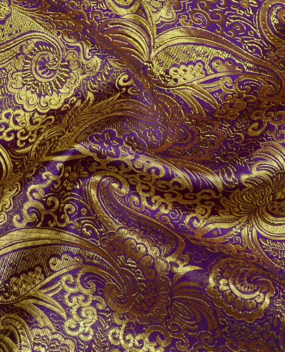 Ткань Парча 106 цвет фиолетовый абстрактный картинка