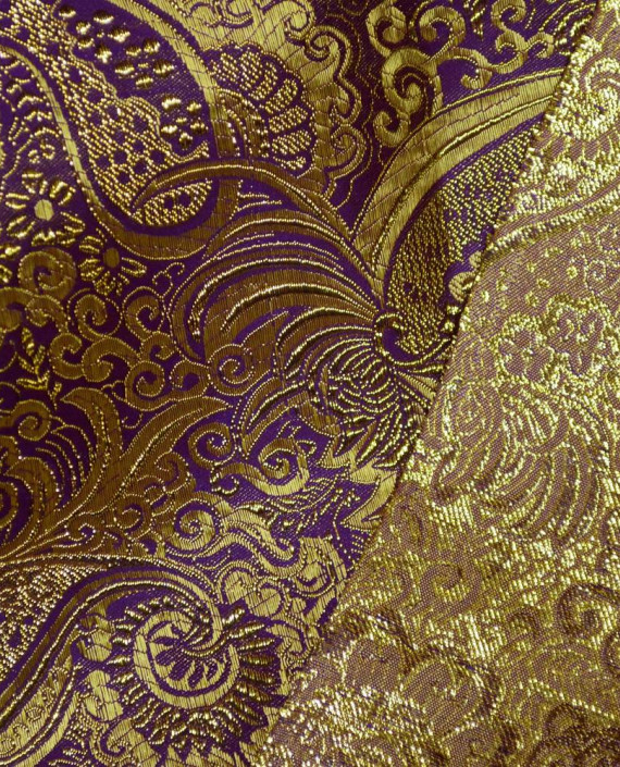 Ткань Парча 106 цвет фиолетовый абстрактный картинка 1