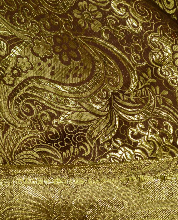Ткань Парча 107 цвет золотой абстрактный картинка 2