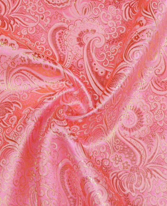 Ткань Парча 108 цвет розовый абстрактный картинка