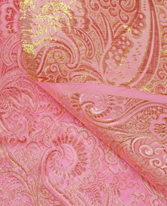 Ткань Парча 108 цвет розовый абстрактный картинка 1