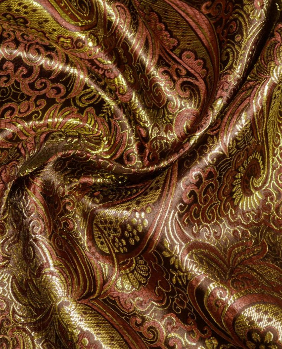 Ткань Парча 109 цвет коричневый абстрактный картинка