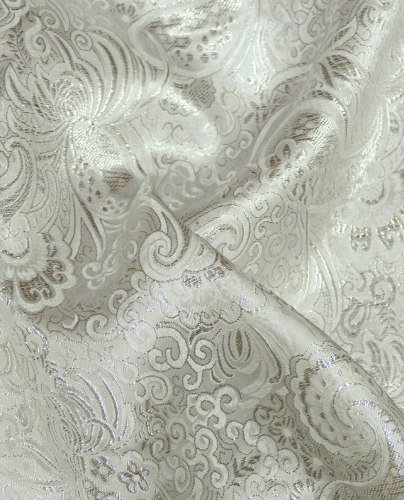 Ткань Парча 110 цвет белый абстрактный картинка