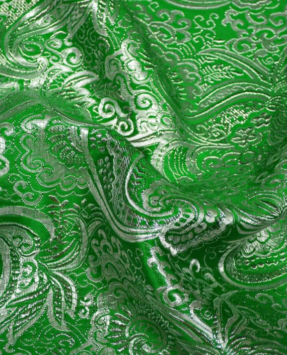 Ткань Парча 112 цвет зеленый абстрактный картинка