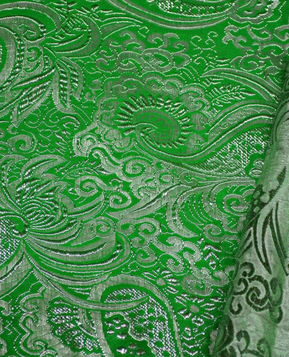 Ткань Парча 112 цвет зеленый абстрактный картинка 1