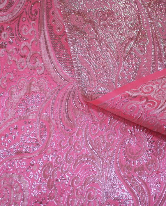 Парча 152 цвет розовый цветочный картинка 2