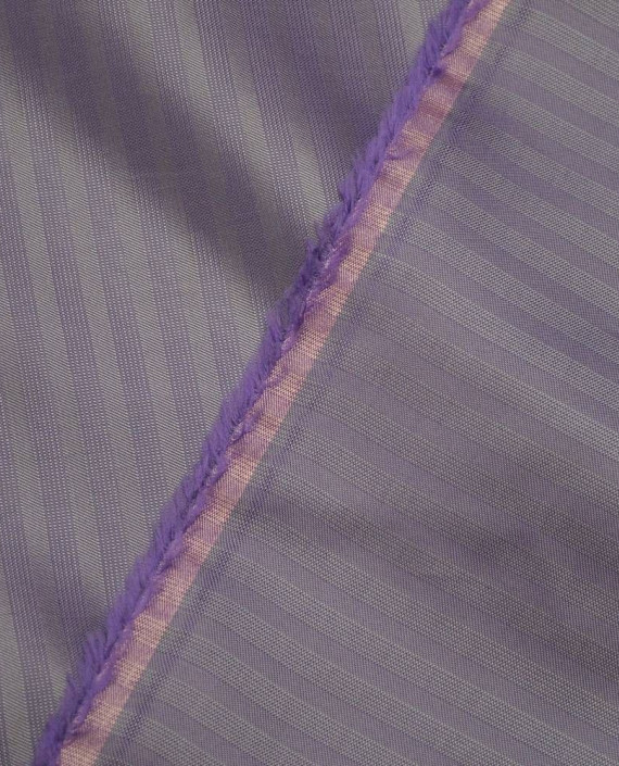 Ткань Подкладочная Вискоза 168 цвет сиреневый в полоску картинка 1