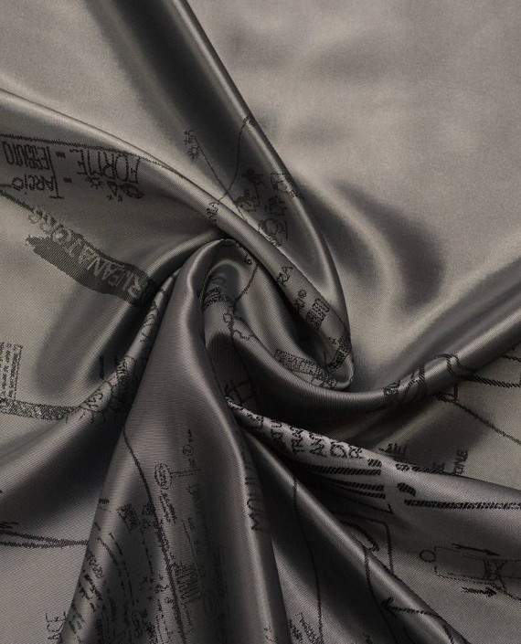 Ткань Подкладочная Вискоза Купон 170 цвет серый абстрактный картинка 2