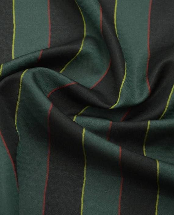 Ткань Подкладочная Вискоза 181 цвет зеленый в полоску картинка
