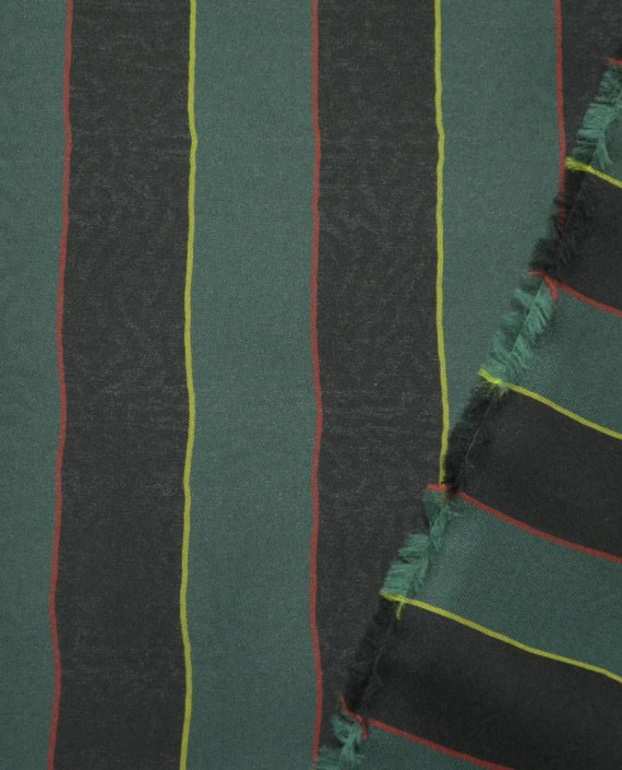 Ткань Подкладочная Вискоза 181 цвет зеленый в полоску картинка 1