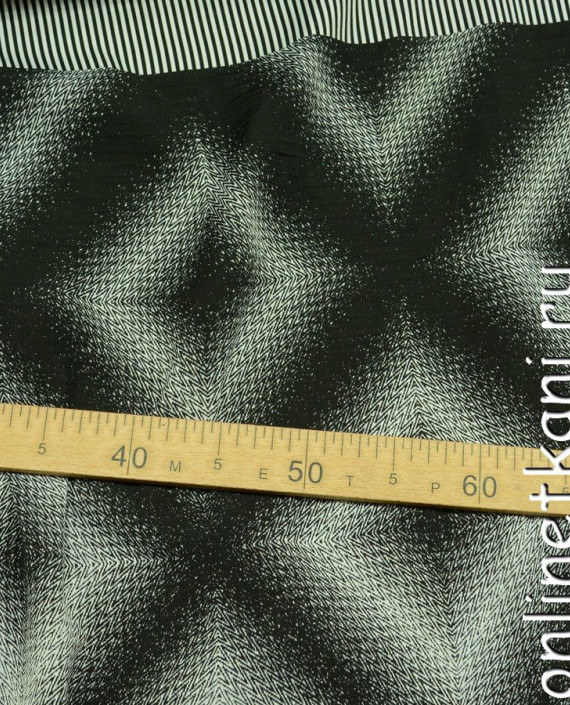 Ткань Костюмная Купон 0149 цвет черный геометрический картинка 3