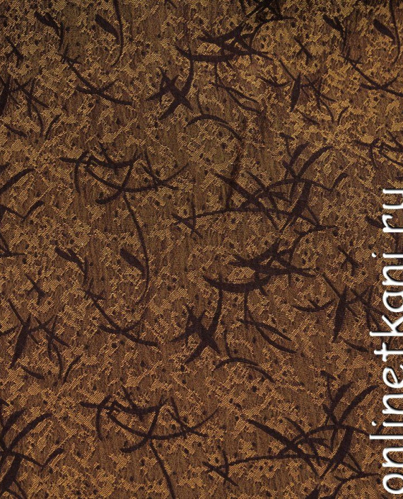 Ткань Костюмная 0187 цвет коричневый абстрактный картинка 2