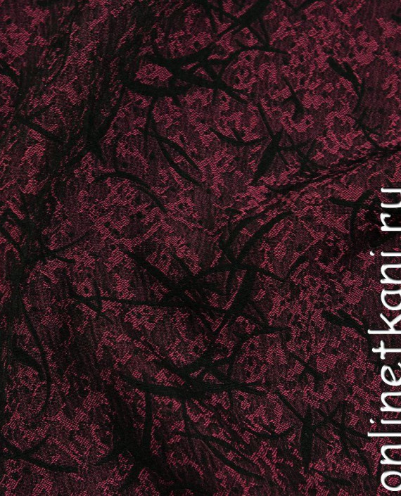 Ткань Костюмная 0192 цвет бордовый абстрактный картинка 2