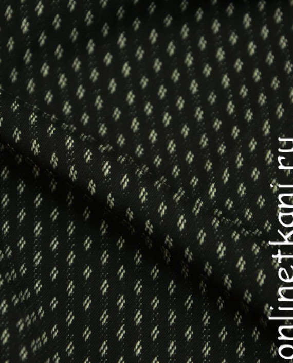 Ткань Костюмная 0220 цвет черный геометрический картинка