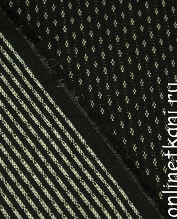 Ткань Костюмная 0220 цвет черный геометрический картинка 1