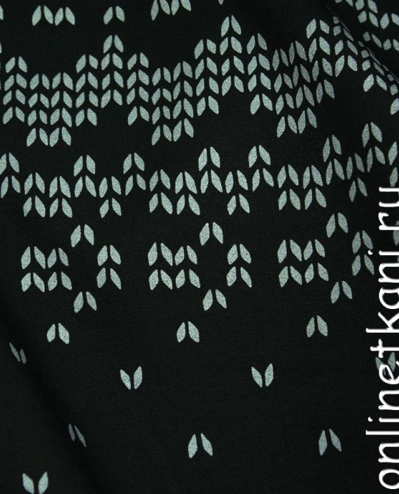 Ткань Костюмная 0268 цвет черный геометрический картинка