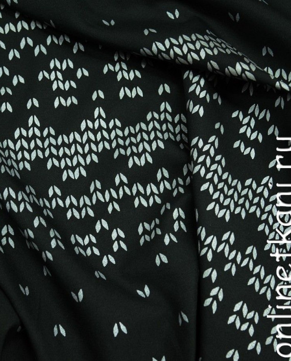 Ткань Костюмная 0268 цвет черный геометрический картинка 2