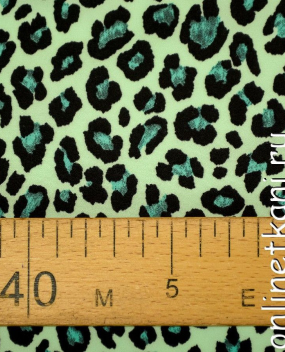 Ткань Плательная 0323 цвет зеленый леопардовый картинка 2