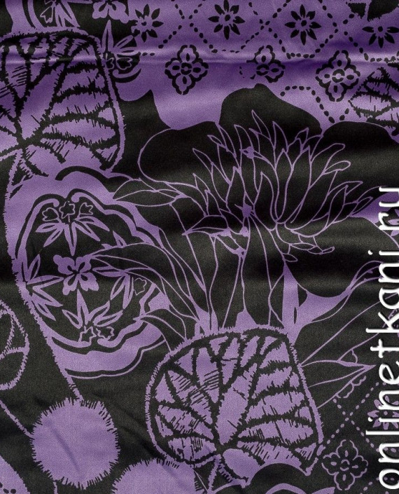 Ткань Плательная 0325 цвет фиолетовый цветочный картинка