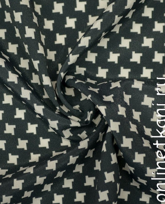 Ткань Плательная 0326 цвет черный геометрический картинка
