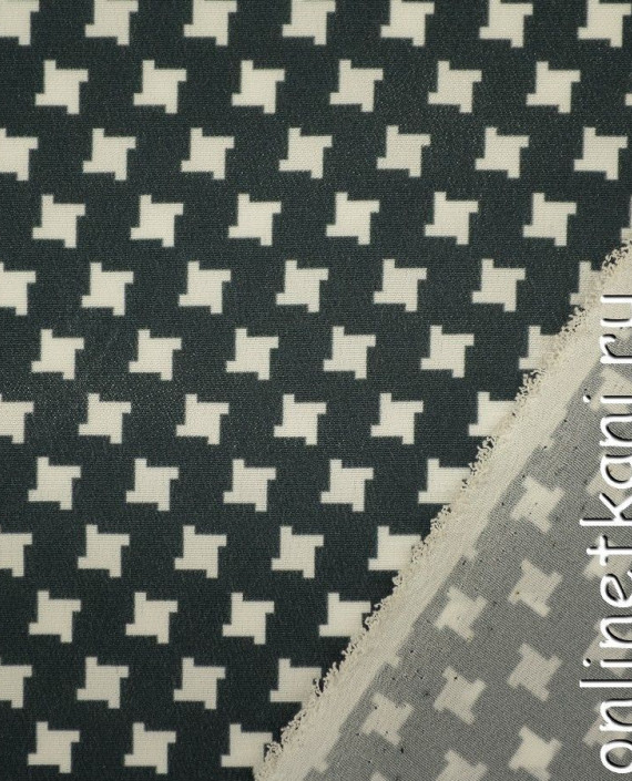 Ткань Плательная 0326 цвет черный геометрический картинка 1