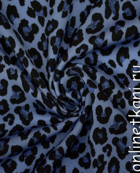Ткань Плательная 0328 цвет синий леопардовый картинка