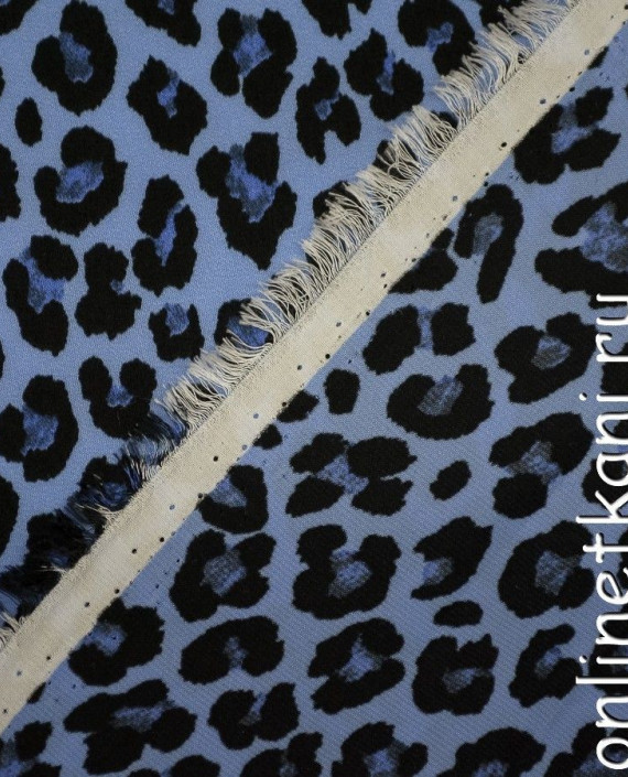 Ткань Плательная 0328 цвет синий леопардовый картинка 1