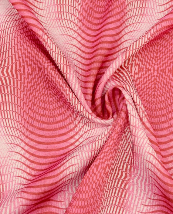 Ткань Костюмная 0458 цвет розовый геометрический картинка
