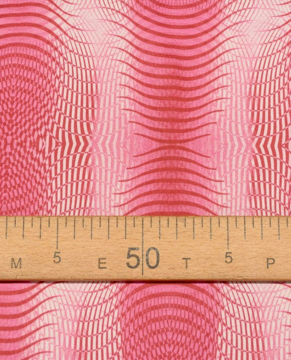 Ткань Костюмная 0458 цвет розовый геометрический картинка 2