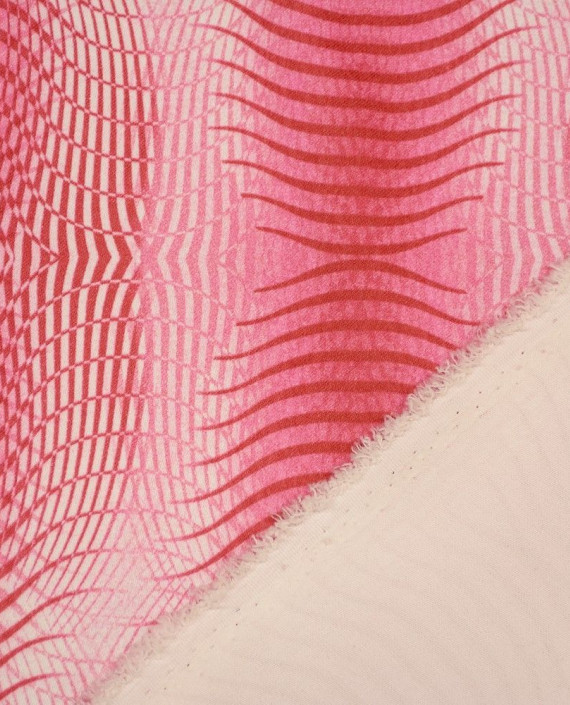 Ткань Костюмная 0458 цвет розовый геометрический картинка 1
