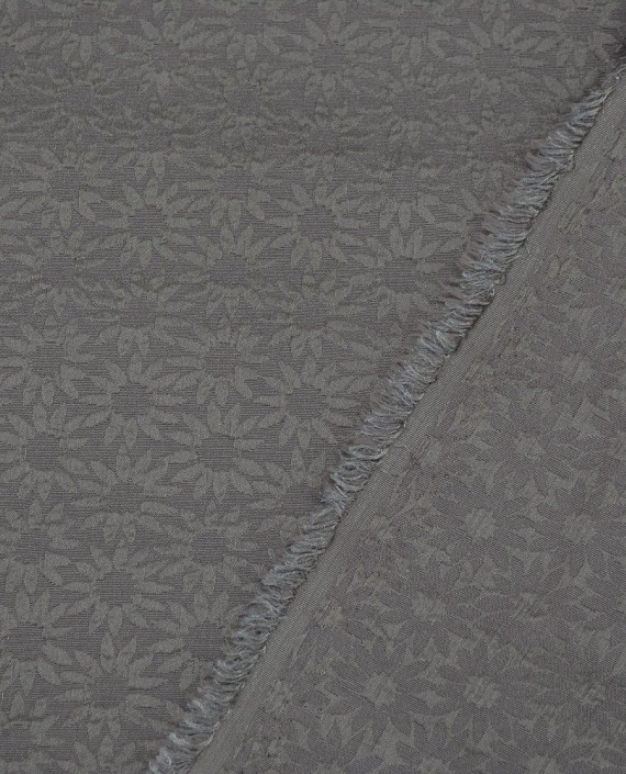 Ткань Рубашечно-костюмная 0495 цвет серый цветочный картинка 2