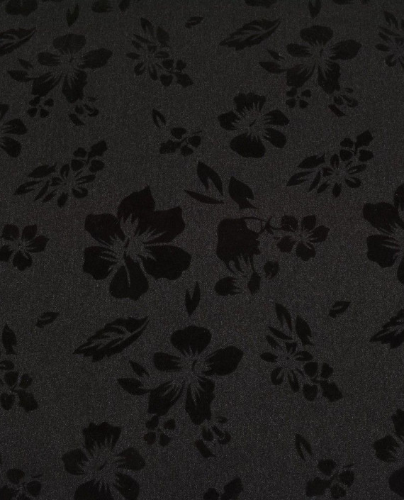 Ткань Костюмная 0499 цвет серый цветочный картинка