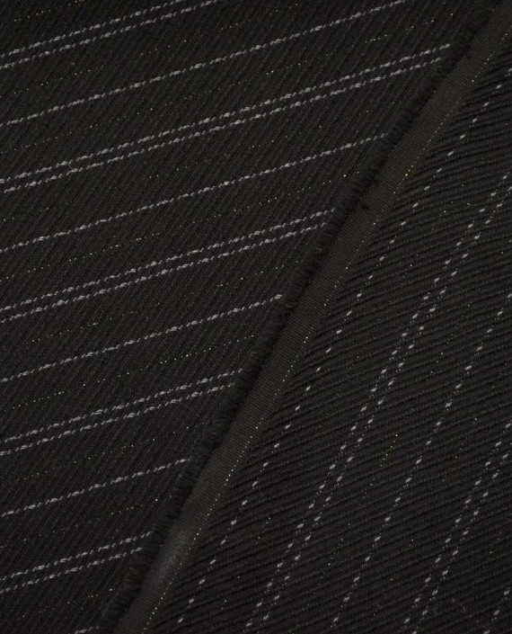 Ткань Костюмная 0558 цвет черный в полоску картинка 1