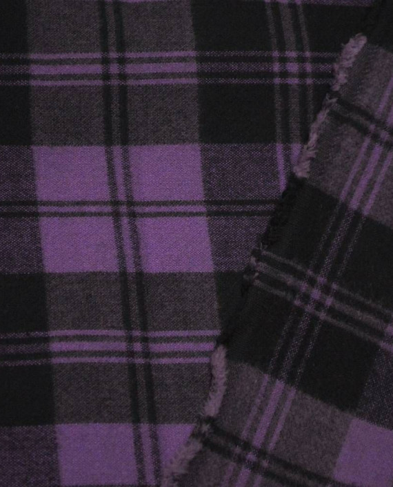 Ткань Пальтовая 0600 цвет фиолетовый в клетку картинка 1