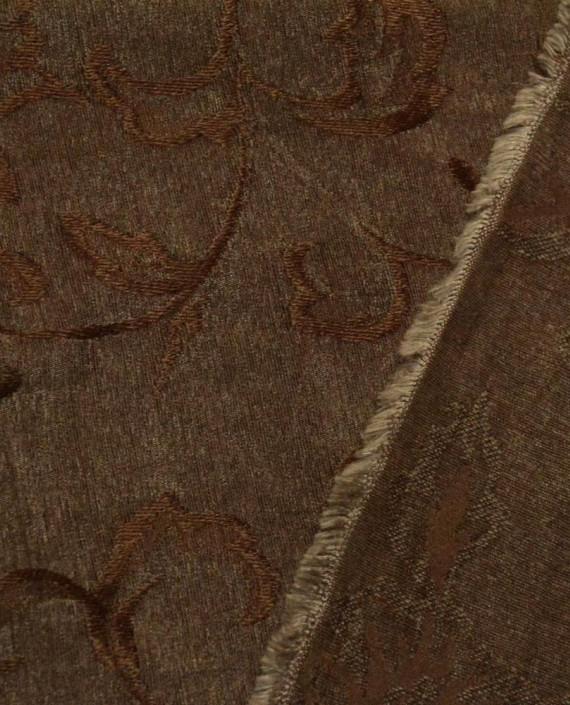 Ткань Костюмная 0672 цвет коричневый цветочный картинка 2