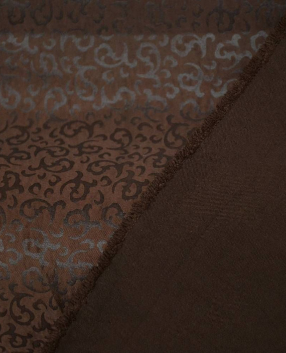 Ткань Атлас Жаккардовый 0751 цвет коричневый абстрактный картинка 1