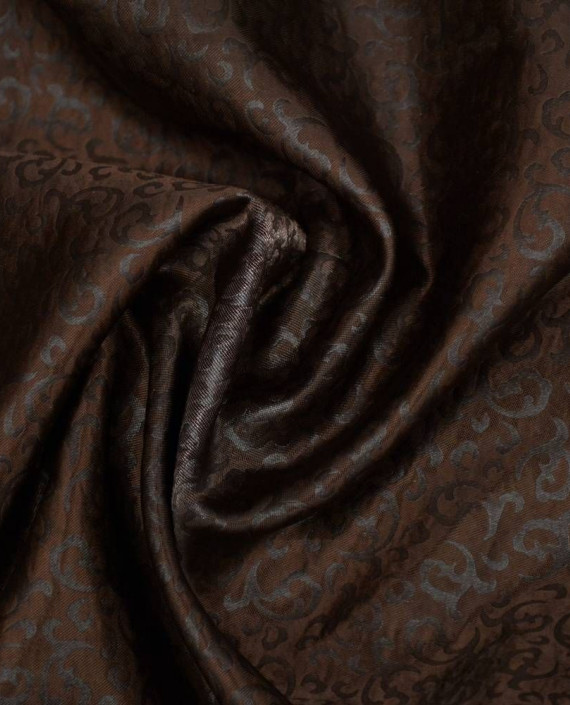 Ткань Атлас Жаккардовый 0751 цвет коричневый абстрактный картинка