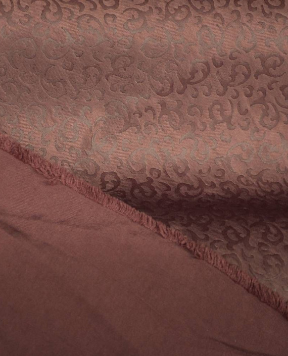 Ткань Атлас Жаккардовый 0746 цвет коричневый абстрактный картинка 1