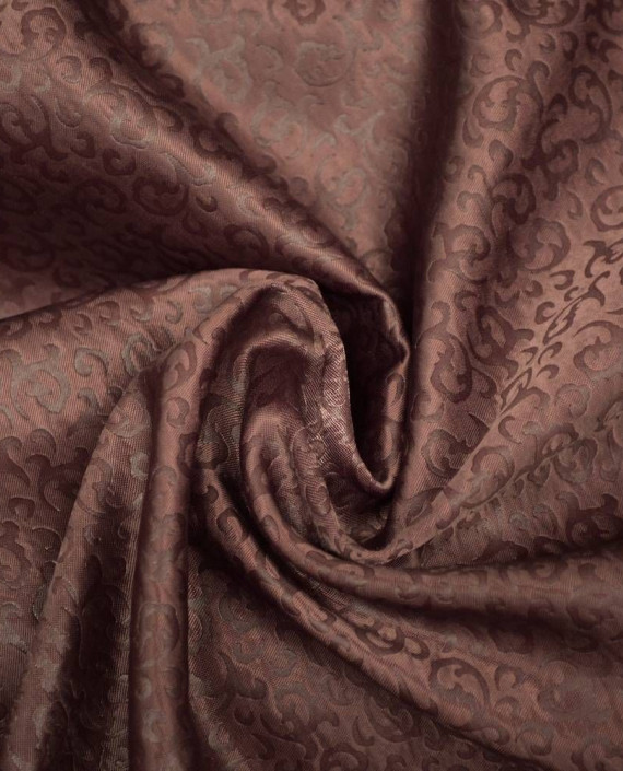 Ткань Атлас Жаккардовый 0746 цвет коричневый абстрактный картинка